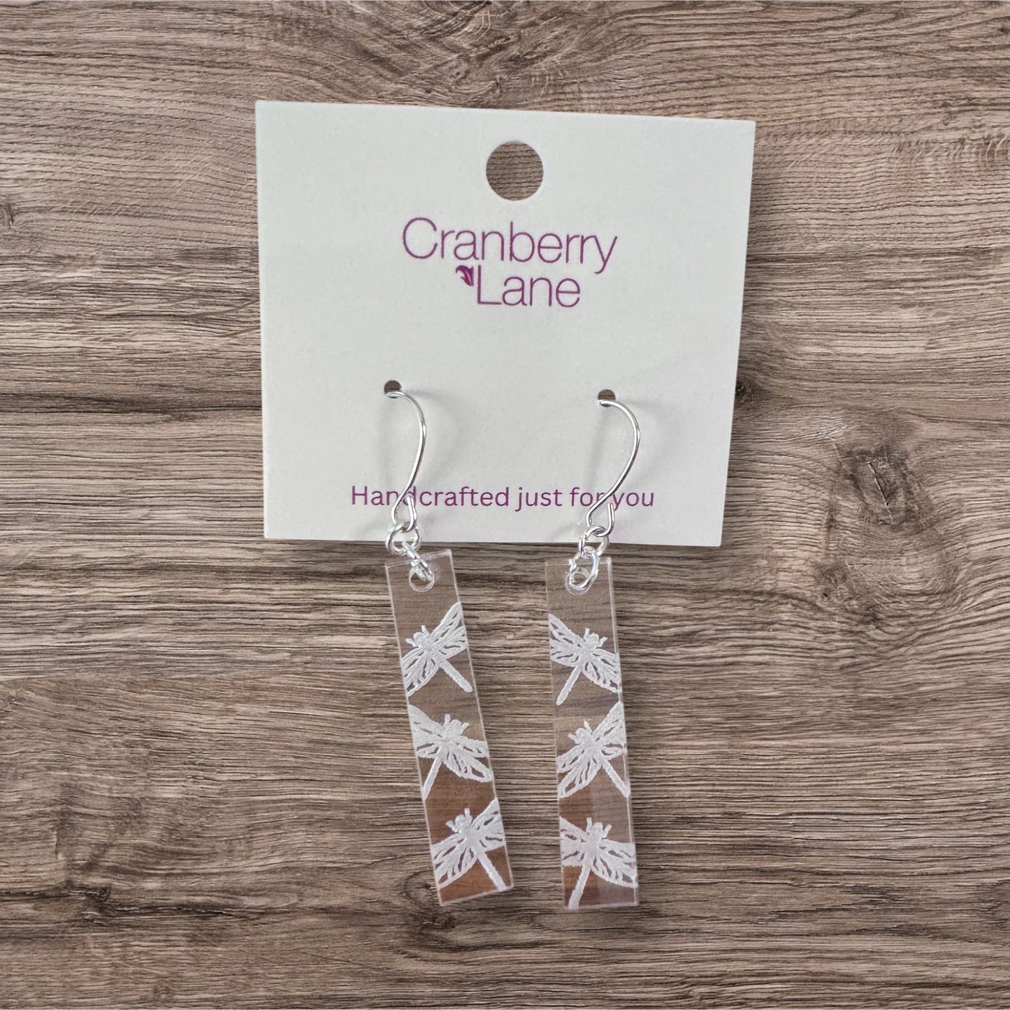 Laser engraved acrylic earrings