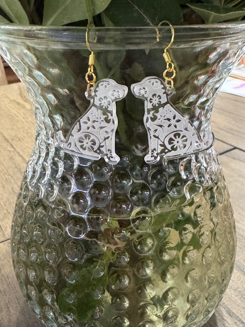 Laser Engraved Acrylic Earrings (Dog)