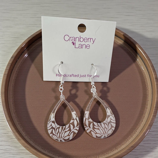Laser engraved acrylic earrings